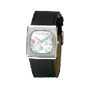 Playboy Ladies' Black Leather Strap Watch