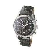 Police Men's Round Grey Dial and Black Strap Watch