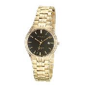 Pulsar Gold-Plated Black Dial Bracelet Watch