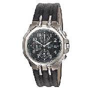 Pulsar Men's Chronograph Leather Strap Watch