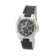 Pulsar Men's Round Black Dial Chronograph Watch