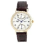 Rotary Men's Round White Dial and Brown Strap Watch