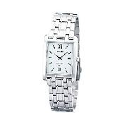 Seiko Men's Rectangular White Dial Bracelet Watch