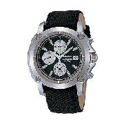 Seiko Men's Round Black Dial Chronograph Watch