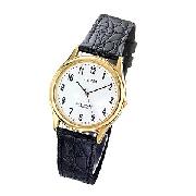 Sekonda Men's Black Leather Strap Watch