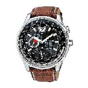 Citizen Eco-Drive 180 Men's World Time Leather Strap Watch