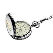 Dalvey Full Hunter Stainless Steel Mechanical Pocket Watch