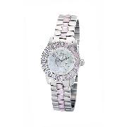 Dior Christal Ladies' Mother of Pearl Diamond-Set Watch