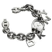 DKNY Ladies' Stainless Steel Charm Bracelet Watch