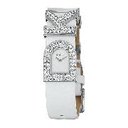 DKNY Ladies' Swarovski Crystal Logo Leather Strap Watch