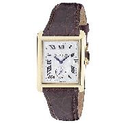 Dreyfuss and Co Men's 18ct Gold Brown Leather Strap Watch