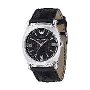 Emporio Armani Men's Stainless Steel Round Black Dial Watch