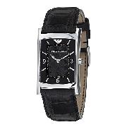 Emporio Armani Slim Line Men's Leather Strap Watch