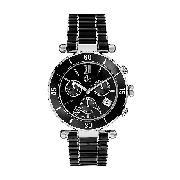 Guess Collection Ladies' Black Enamel Bracelet Watch