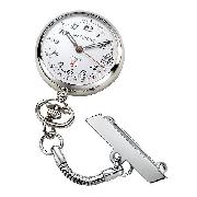 Jean Pierre Chrome-Plated Quartz Nurses' Fob Watch