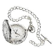 Jean Pierre Sterling Silver Full Hunter Pocket Watch