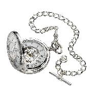 Jean Pierre Sterling Silver Half Hunter Pocket Watch