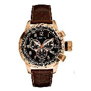 Nautica Men's Rose Gold-Plated Chronograph Strap Watch