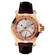 Nautica Men's Rose Gold-Plated Gmt Strap Watch