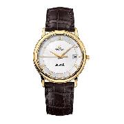 Omega De Ville Prestige Men's 18ct Gold Leather Strap Watch