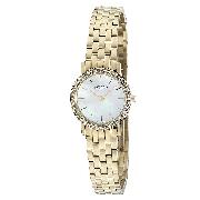 Rotary Ladies' Gold-Plated Crystal-Set Bracelet Watch