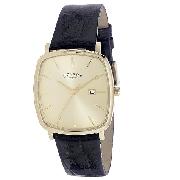 Rotary Windsor Men's Gold-Plated Leather Strap Watch