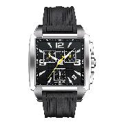 Tissot Quadrato Men's Chronograph Black Rubber Strap Watch