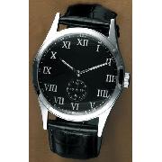 Next - Black Croc Effect Large Leather Strap Watch