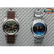 Fossil Leather Inlay Watch